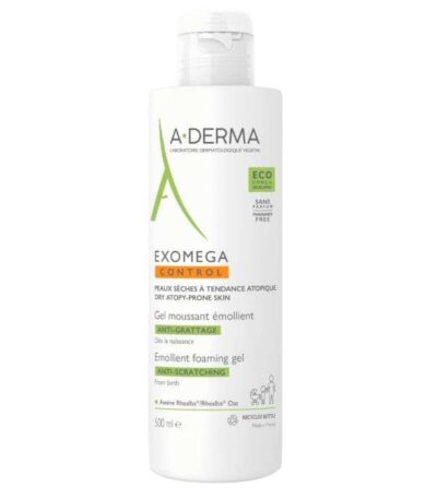 ADERMA EXOMEGA CONTROL GEL MOUSSANT EMOLLIENT ANTI GRATTAGE 500 ML