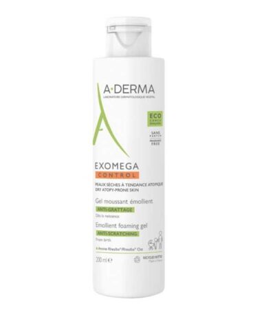 ADERMA EXOMEGA CONTROL GEL MOUSSANT EMOLLIENT VISAGE CORPS 200 ML