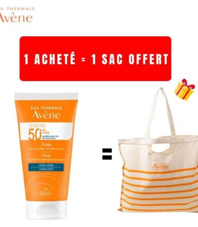 AVENE OFFRE SOLAIRE FLUIDE SPF 50 ULTRA LEGER 50ML + SAC OFFERT