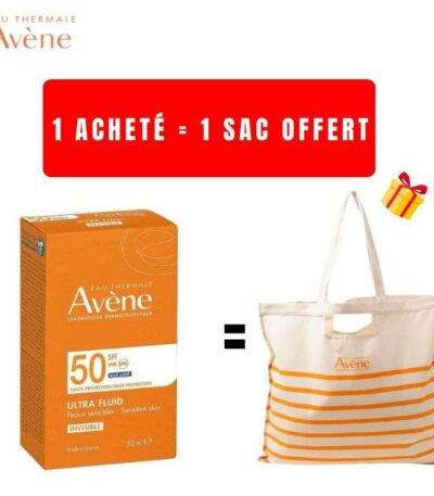 AVENE OFFRE ULTRA FLUID INVISIBLE SPF 50 BLUE LIGHT 50 ML PEAU SENSIBLE + SAC OFFERT