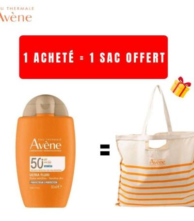 AVENE OFFRE ULTRA FLUID PERFECTEUR SPF 50 BLUE LIGHT 50 ML PEAU SENSIBLE + SAC OFFERT