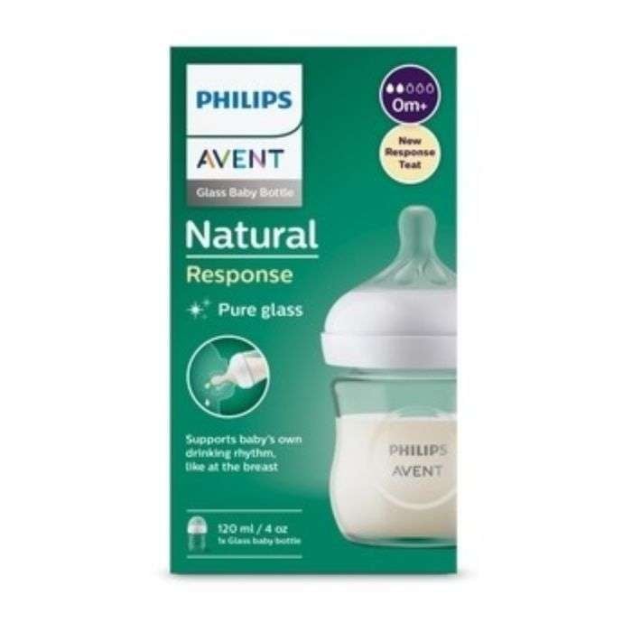 AVENT BIBERON NATURAL RESPONSE EN VERRE 120 ML 0 MOIS+ 4 OZ AVENT BIBERON NATURAL RESPONSE EN VERRE 120 ML 0 MOIS+ 4 OZ