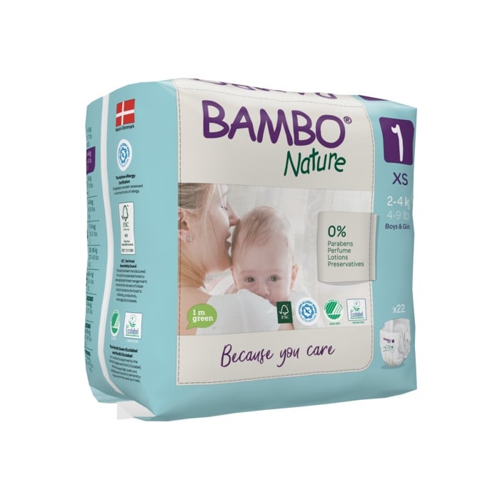 BAMBO NATURE COUCHES BEBE 1 XS 2 A 4 KG 22 UNITES BAMBO NATURE COUCHES BEBE 1 XS 2 A 4 KG 22 UNITES