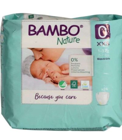 BAMBO NATURE COUCHES TAILLE 0 XXS 1-3 KG 24 UNITES