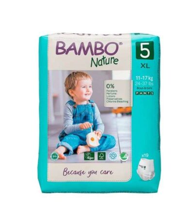 BAMBO NATURE CULOTTE D&rsquo;APPRENTISSAGE TAILLE 5 XL 11-17 KG PACK DE 19