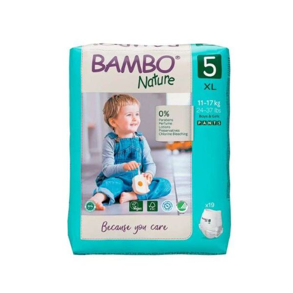 BAMBO NATURE CULOTTE D&rsquo;APPRENTISSAGE TAILLE 5 XL 11-17 KG PACK DE 19