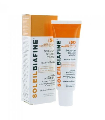 BIAFINE SOLEIL BIAFINE EMULSION SOLAIRE VISAGE FPS 50+ TEXTURE FLUIDE PEAUX TRES CLAIRES OU SENSIBLES