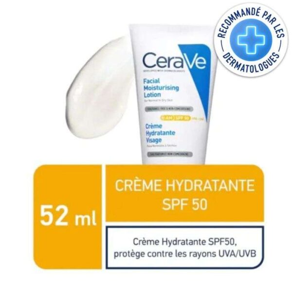 CERAVE CREME HYDRATANTE VISAGE SPF 50 52 ML