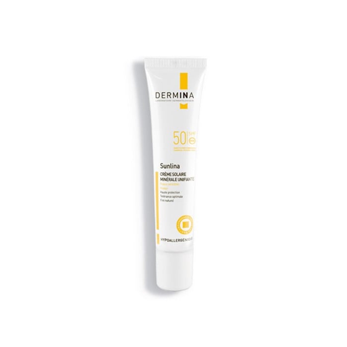 DERMINA SUNLINA CREME SOLAIRE MINERAL UNIFIANTE SPF 50 TEINTE NUDE 40 ML DERMINA SUNLINA CREME SOLAIRE MINERAL UNIFIANTE SPF 50 TEINTE NUDE 40 ML