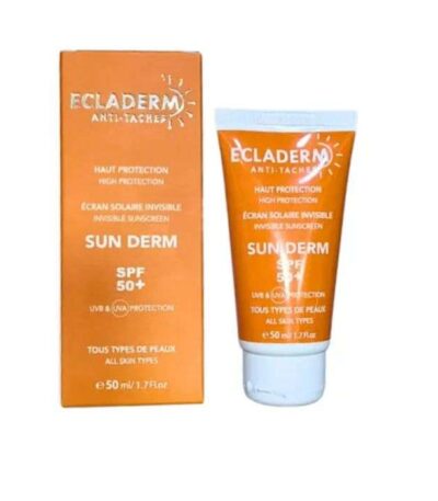 ECLADERM SUN DERM ECRAN SOLAIRE INVISIBLE SPF 50+ TOUS TYPES DE PEAUX 50 ML