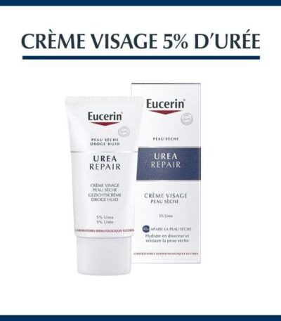 EUCERIN UREA REPAIR CREME VISAGE PEAU SECHE 5 % D&rsquo;UREE 50 ML