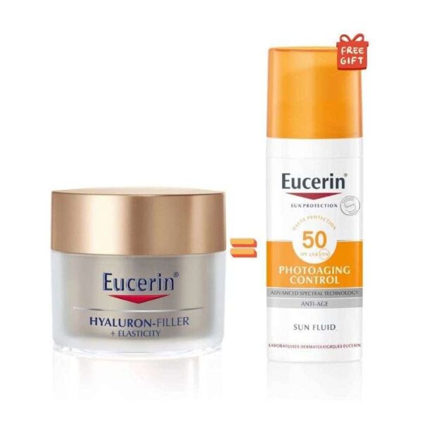 EUCERIN OFFRE HYALURON FILLER ELASTICITY SOIN DE NUIT 50 ML + EUCERIN PHOTOAGING CONTROL 50 ML OFFERT