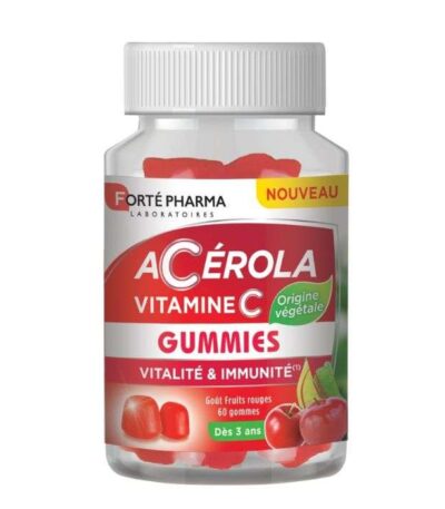 FORTE PHARMA ACEROLA VITAMINE C 60 GOMMES GOUT FRUITS ROUGES