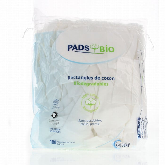 GILBERT RECTANGLES DE COTON PADS BIODEGRADABLES BEBE SACHET DE 180 UNITES GILBERT RECTANGLES DE COTON PADS BIODEGRADABLES BEBE SACHET DE 180 UNITES