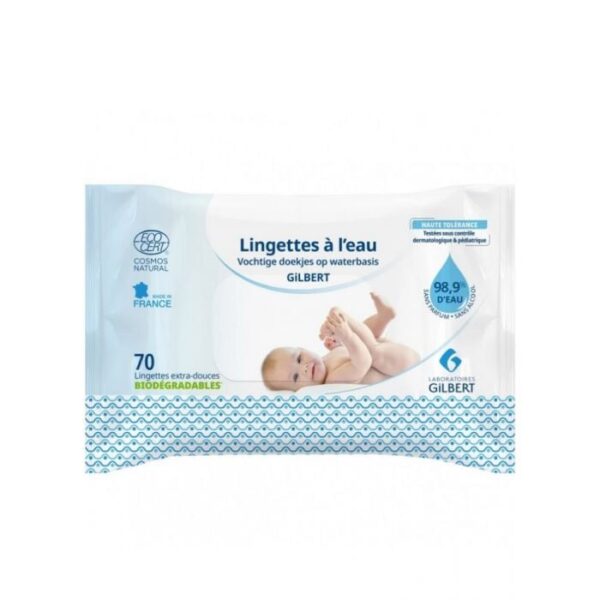 GILBERT LINGETTES A L&rsquo;EAU BIODEGRABLES 70 PCS