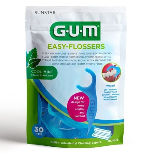 GUM EASY FLOSSERS MENTHOLE CIRE20 CURE DENT+FIL PRET A L&rsquo;EMPLOI REF 890
