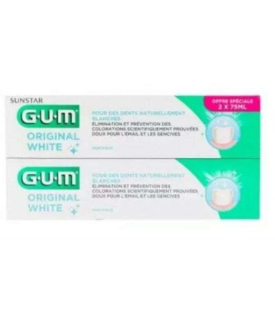 GUM COFFRET ORIGINAL WHITE LOT DE 2 DENTIFRICES