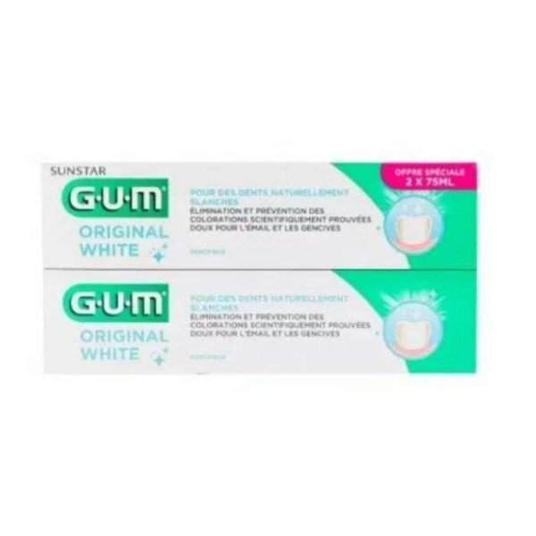 GUM COFFRET ORIGINAL WHITE LOT DE 2 DENTIFRICES