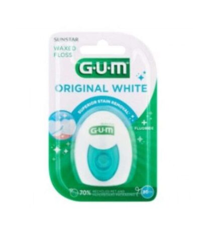 GUM DENTAIRE ORIGINAL WHITE FILS DENTAIRES FLUORE ET ANTI COLORATION 30 M REF 2040