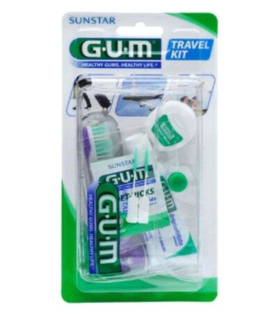 GUM KIT VOYAGE BROSSE A DENTS+ FIL DENTAIRE+DENTIFRICE REF 156