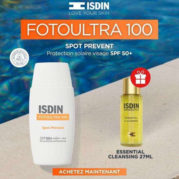 ISDIN OFFRE WEB FOTO ULTRA 100 SPOT PREVENT SPF 50 + ESSENTIAL CLEANSING 27ML OFFERT ISDIN OFFRE WEB FOTO ULTRA 100 SPOT PREVENT SPF 50 + ESSENTIAL CLEANSING 27ML OFFERT