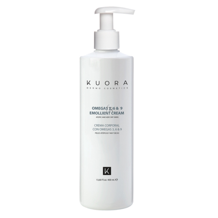KUORA CREME EMOLLIENTE OMEGA 3 6 ET 9 PEAUX SENSIBLES SECS ET ATOPIQUE 400 ML KUORA CREME EMOLLIENTE OMEGA 3 6 ET 9 PEAUX SENSIBLES SECS ET ATOPIQUE 400 ML