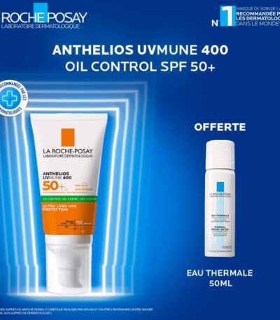 LA ROCHE POSAY OFFRE ANTHELIOS UVMUNE400 OIL CONTROL INVISIBLE SPF50+ 50ML + EAU THERMALE 50ML OFFERTE