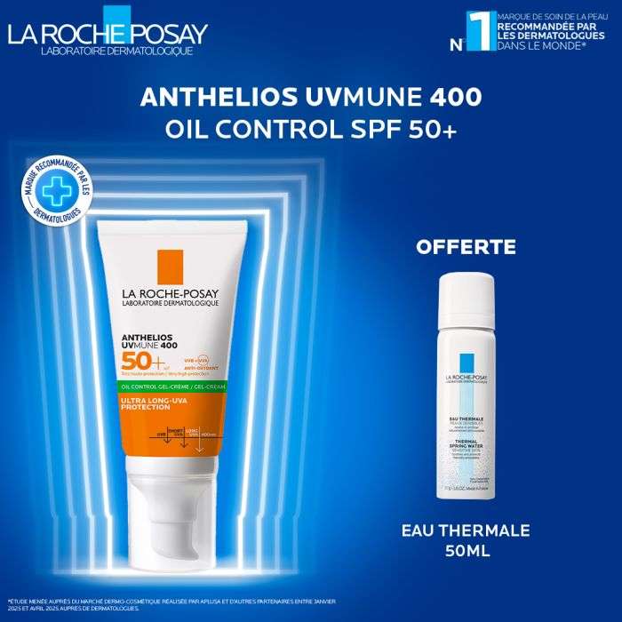 LA ROCHE POSAY OFFRE ANTHELIOS UVMUNE400 OIL CONTROL INVISIBLE SPF50+ 50ML + EAU THERMALE 50ML OFFERTE LA ROCHE POSAY OFFRE ANTHELIOS UVMUNE400 OIL CONTROL INVISIBLE SPF50+ 50ML + EAU THERMALE 50ML OFFERTE