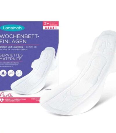 LANSINOH SERVIETTES DE MATERNITE 12 PIECES TAILLE M 2 SEMAINES+