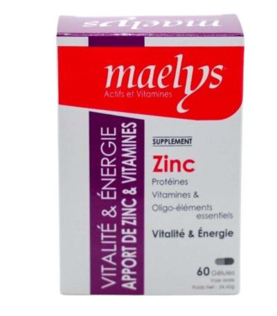MAELYS ZINC ET VITAMINES VITALITE ET ENERGIE 60 GELULES
