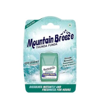 MOUNTAIN BREEZE POCKET PACKS COOL MINT 24 BANDES DE MENTHE VERTE