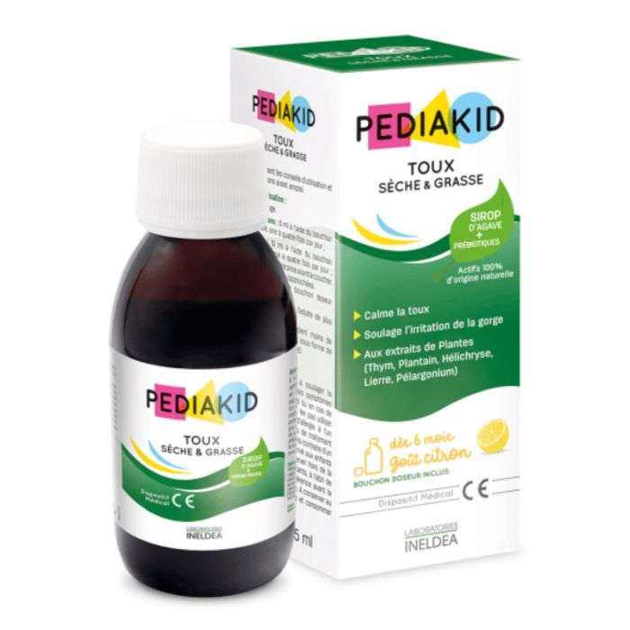 PEDIAKID SIROP TOUX SECHE ET GRASSE GOUT CITRON 125 ML PEDIAKID SIROP TOUX SECHE ET GRASSE GOUT CITRON 125 ML