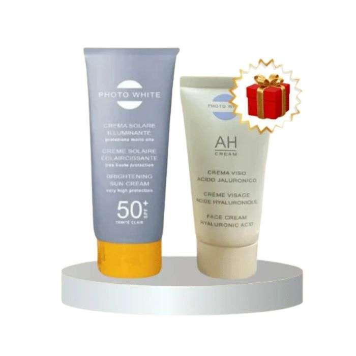 PHOTO WHITE CREME SOLAIRE ILLUMINATRICE INVISIBLE 50 ML+ CREME VISAGE ACIDE HYALURONIQUE 50ML OFFERT PHOTO WHITE CREME SOLAIRE ILLUMINATRICE INVISIBLE 50 ML+ CREME VISAGE ACIDE HYALURONIQUE 50ML OFFERT