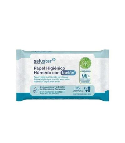SALUSTAR LINGETTES PAPIER TOILETTE HUMIDE 15 UNITES