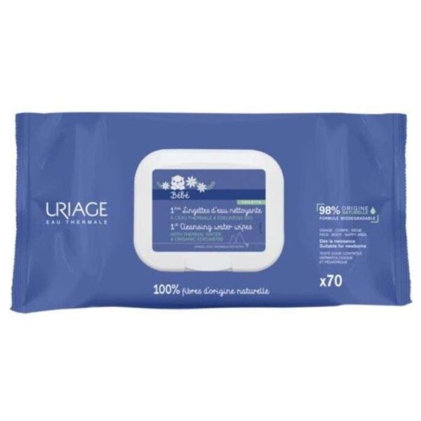 URIAGE BEBE 1ERE LINGETTES D&rsquo;EAU NETTOYANTES * 70