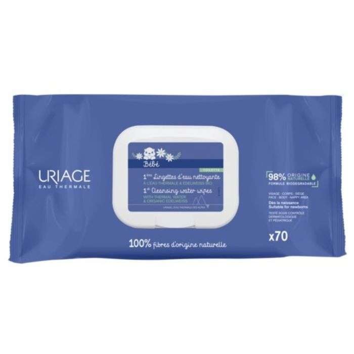 URIAGE BEBE 1ERE LINGETTES D'EAU NETTOYANTES * 70 URIAGE BEBE 1ERE LINGETTES D’EAU NETTOYANTES * 70