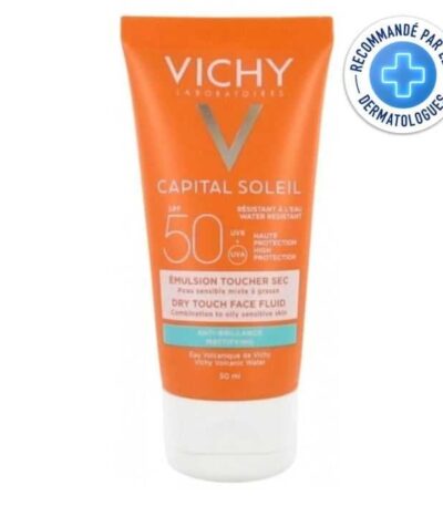 VICHY CAPITAL SOLEIL EMULSION PROTECTRICE ANTI BRILLANCE PEAU MIXTE A GRASSE SPF 50+ 50 ML