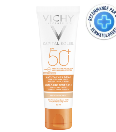 VICHY CAPITAL SOLEIL SOIN ANTI TACHES TEINTE 3 EN 1 SPF50+