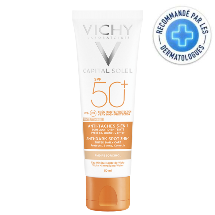 VICHY CAPITAL SOLEIL SOIN ANTI TACHES TEINTE 3 EN 1 SPF50+ VICHY CAPITAL SOLEIL SOIN ANTI TACHES TEINTE 3 EN 1 SPF50+