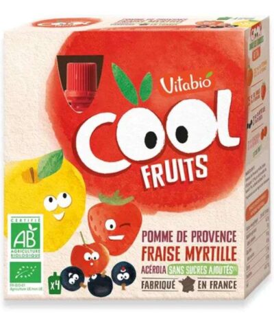 VITABIO COOL FRUITS POMME FRAISE MYRTILLE ACEROLA Boite de 4