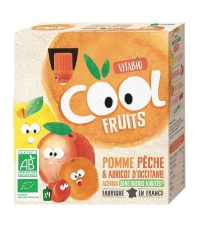 VITABIO COOL FRUITS POMME PECHE ABRICOT ACEROLA Boite de 4