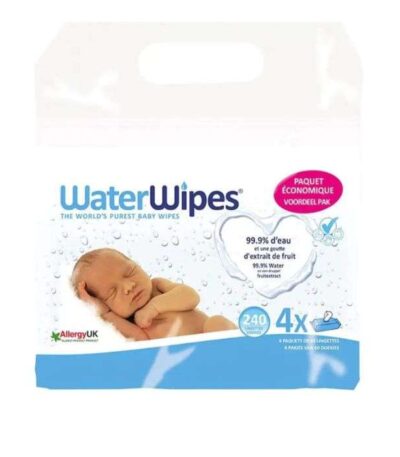 WATERWIPES PACK LINGETTES BEBE PACK DE 4 X 60